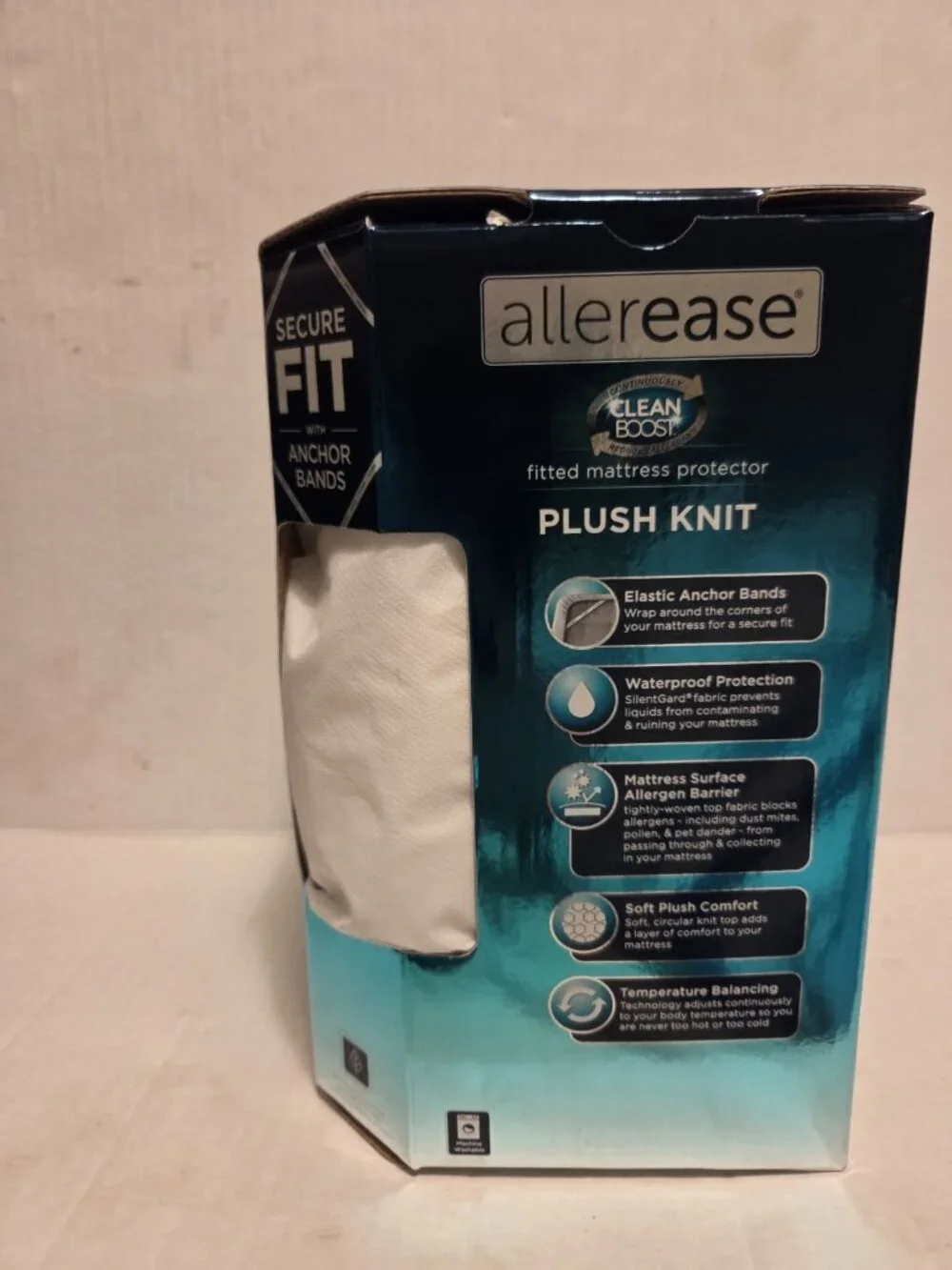 New AllerEase Clean Boost Plush Knit‎ Twin Mattress Protector Soft Waterproof